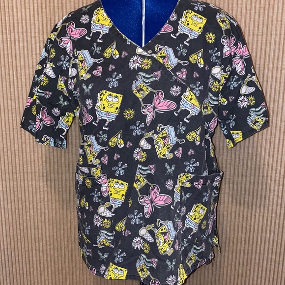 Women’s vintage Sponge Bob Squarepantsscrub top, Size 1X - Picture 1 of 7